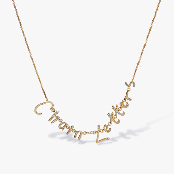 Chain Letters 18ct Yellow Gold Diamond Personalised Necklace